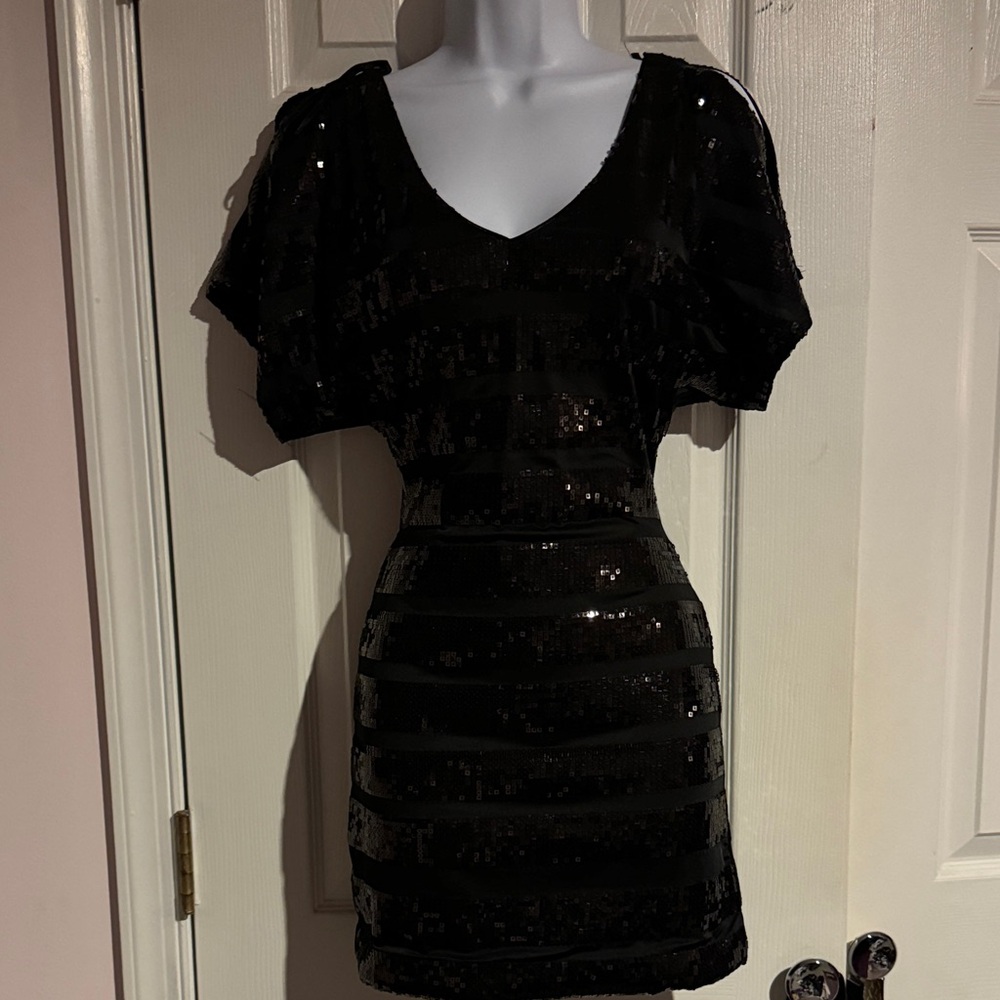 BCBG Black Sequin Mini Dress